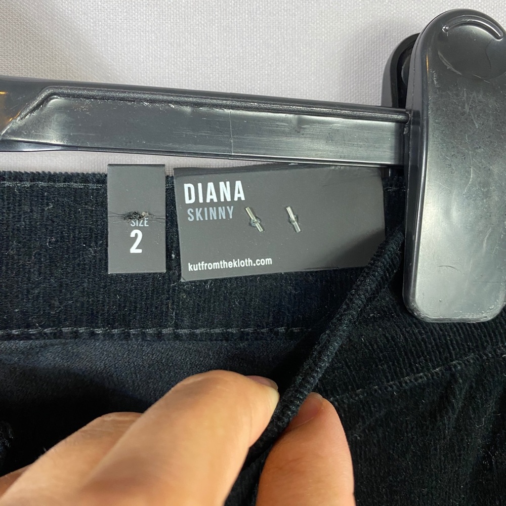 Kut from the Kloth Diana Stretch High Rise Skinny Corduroy Pants in Blac… - Picture 8 of 10